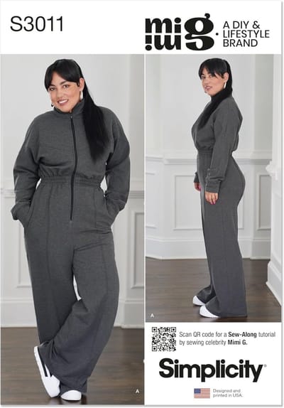 Naaipatroon Jumpsuit - Kleding Patroon - Zelf Kleding Maken - Hoge Kraag Ritssluiting - Maten 20-28 - Meerkleurig