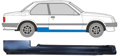 Volledige dorpel voor Opel Ascona C 1981-1998 / Rechts