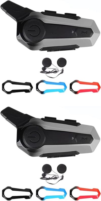 Motorhelm Intercom Bluetooth - Motor Communicatie Systeem - Motorrijden Communicatie - Ruisonderdrukking - 2 stuks - Zwart