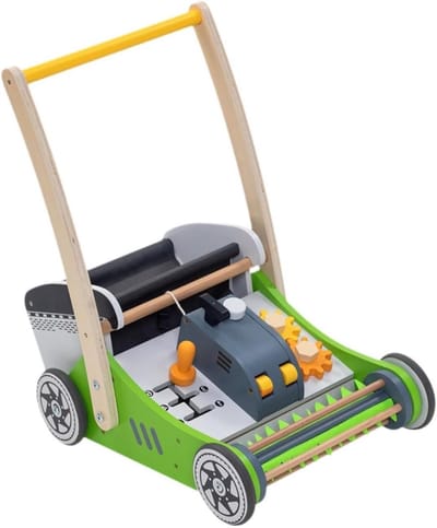 Houten Loopwagen - Duwspeelgoed Baby - Vroege Ontwikkeling - Verstelbare Snelheid - 44 x 32 x 53 cm - Natuurlijk Hout