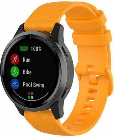 By Qubix - Geschikt voor Garmin bandje - Geschikt voor Garmin Vivoactive 4 / 4L - Sportband met motief - Oranje - Smartwatch bandje 22mm