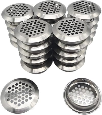 Dailygoody - Ventilatierooster - 27 stuks - Roestvrij staal - Ronde