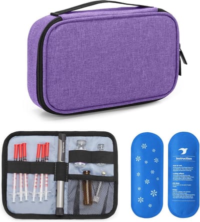 Insuline Cooler Travel Case voor kinderen en volwassenen – Diabetische organizer met 2 ijspakketten en ruime opbergruimte