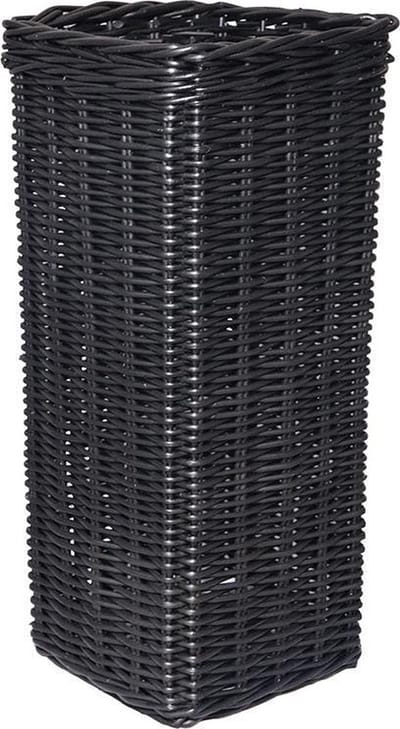 Vierkante Rieten Paraplumand Zwart - 30x30xH70 cm