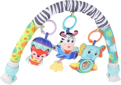 Kinderwagen Speeltje - Babyhanger - Baby Ontwikkeling - 360 Graden Draaibaar - 40 cm - Zwart Wit