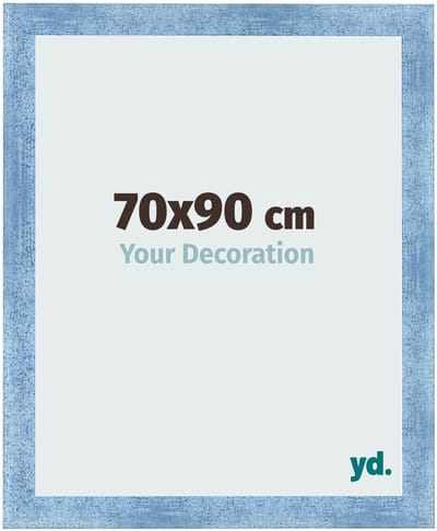 Your Decoration - Fotolijst 70x90 cm - MDF - Helder Blauw Geveegd - Pisa