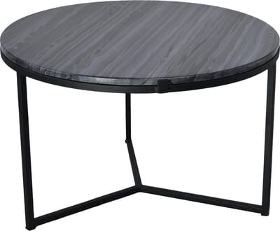 LOFT42 Marble Round Bijzettafel Zwart - Metaal - Marmer - Ø60x38