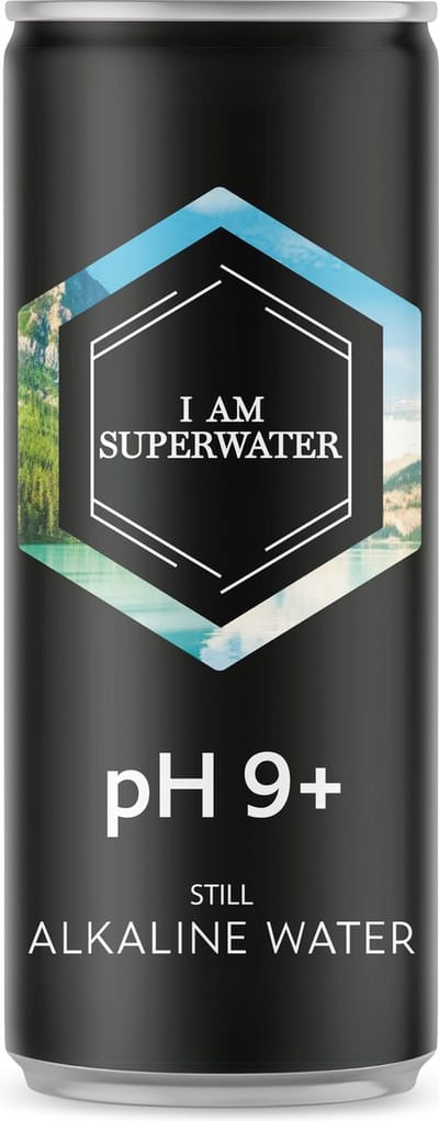 Alkaline Water pH 9+ 330ml I am Superwater blik - Alkalisch bronwater - hoge ph waarde - kangen water - basisch water - ontzurend water - ph 9 plus - basisch dieet