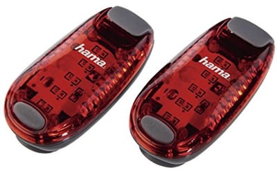 Veiligheidslampen met LED, set van 2 - Rood/Zwart - Batterijgevoed, Knipperend en Continu Licht voor Joggers, Fietsers en Kinderen