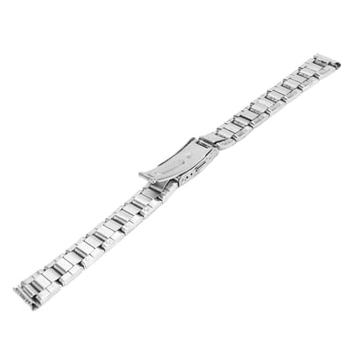 Dailygoods- Horlogeband Roestvrij Staal - Metalen Horlogeband - Inzetsluiting met Dubbele Knop - Universeel voor Mannen/Vrouwen - Verstelbaar en Duurzaam - Horlogearmband
