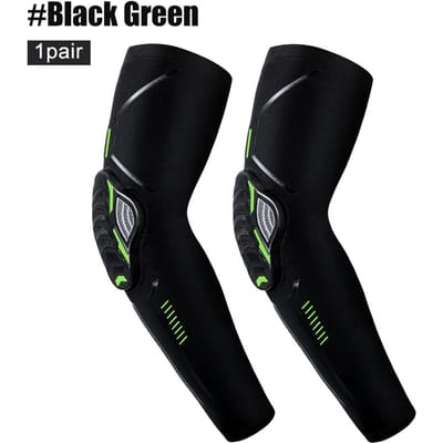 1 Paar Sport Schokbestendig Elleboogsteunkussen Elleboogbrace Arm Compressiemouw voor Buiten Basketbal Voetbal Fiets Beschermer M