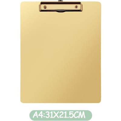 A4 A5 Metalen Klembord Gouden Map Roestvrijstalen Klembord Opbergruimte Schrijfbestandbord voor Zakelijke Benodigdheden Papierhouder