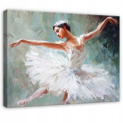WALLARENA - Schilderij op canvas - 100x70 cm - Pop Art ballerina - Geschikt voor slaapkamer, salon, keuken