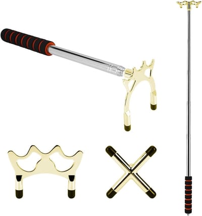 Professionele Opvouwbare Biljartkeu met Afneembare Messingbrugkop en Stickbrughouder voor Pooltafel Accessoires
