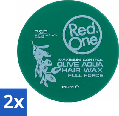 Red One - Haarwax - Cobra Aqua - Maximale Controle - Voor Krachtige Hold & Glans - 150 ml - Voordeelverpakking - 2 stuks
