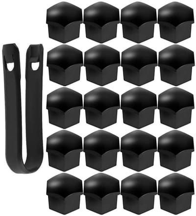 Zeynomax - autoschroefkapjes - 20 stuks - duurzame moerkapjes - zwart - wielbouten - geschikt voor de meeste auto's - 17 mm