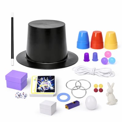 Lomera Goocheldoos - Goochelset - Magische Goocheldoos - Goocheldoos 150 Trucs - Goochelset 150 Trucs - Goocheldoos voor Kinderen - Goochelset voor Kinderen - Goocheldoos met Hoed - Goochelhoed Set