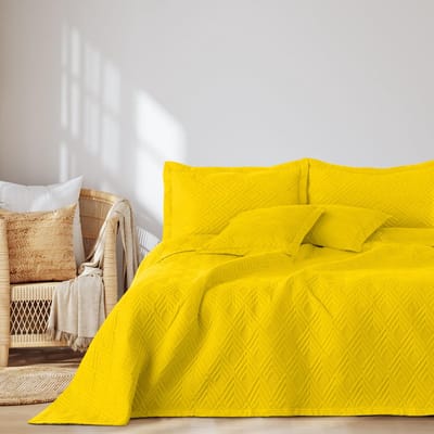 Bedsprei dubbelzijdig Ultrasoon stiksel Polyester Ophelia Geel