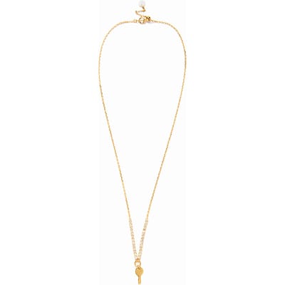 Luxenter Ketting van 925 sterling zilver met glanzende zirkonia, afgewerkt in 18-karaats geelgoud - Talya