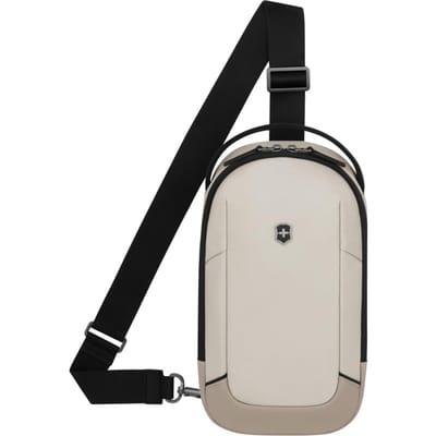 Victorinox Altmont Moderne Sling Bag met Geluidvak voor Schouder 4L Antibacterieel Perfect voor Zaken en Steengrijs Oortjes, Riem, white