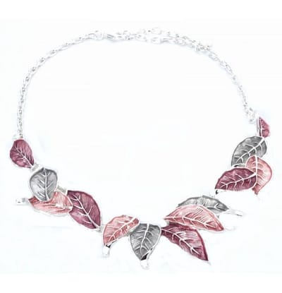 Petra's Sieradenwereld - Ketting metaal rhodium plating met emaille (20)