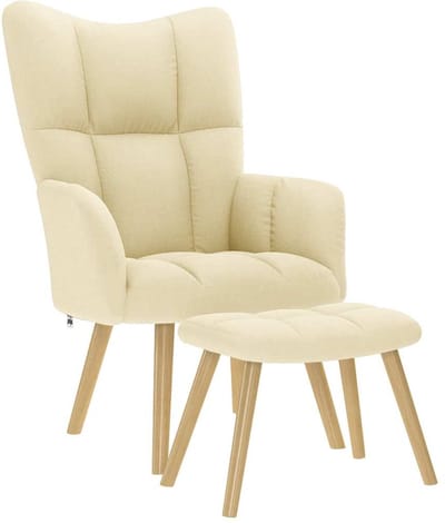 Fauteuil - Relaxzetel - Relaxstoel - Relaxfauteuil - Stoel - Met armleuning - Met voetenbank - Voor één Persoon - Crème
