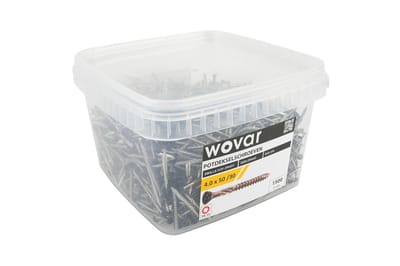 Wovar Voordeelemmer Potdekselschroeven Zwart RVS 410 4.0 x 50 mm Torx 15 Deeldraad | 1500 stuks | Houtschroeven