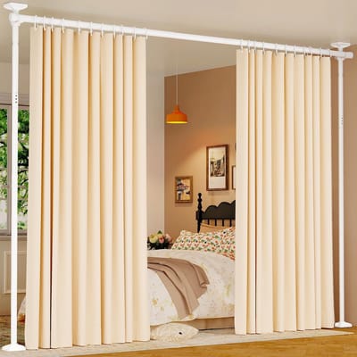 Dailygoody - Room divider - Flexibel scheidingssysteem - Geen boren - Wit - Robuuste vrijstaande kamerverdeler - Ideaal voor thuiswerk en privacy - Ve...