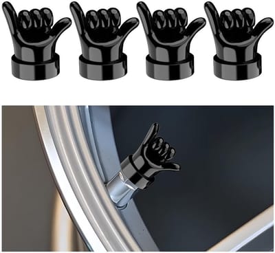 Dailygoods- Ventieldoppen Zwart - Ventieldoppen Auto - Ventieldoppen Fiets - Rubber/ABS - Universeel - Inhoud 4 Stuks - Bandenkappen