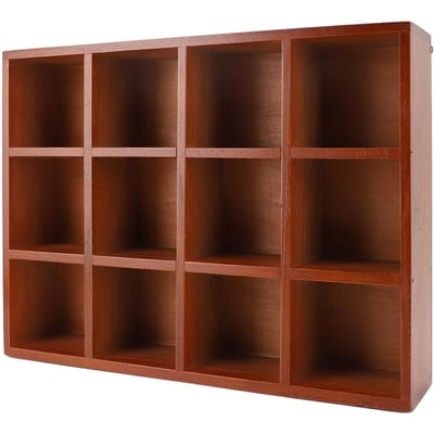 Organisateur de Bureau en Bois Compartiments Multiples Rangement de Table en Bois Vintage Porte-Papeterie Accessoires de Bureau Fournitures black