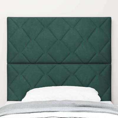 vidaXL - LED - Hoofdbord - Donkergroen - 90 - cm - Fluweel