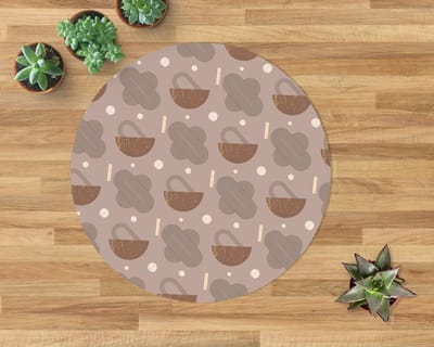 Coloray Vloerbeschermer - Abstract patroon Stoel Mat - 100x100 cm - Bruin Bureau Stoel Mat - Vloerbeschermer PVC - PVC Vloerbeschermer - Ronde Mat - Natuur Thema