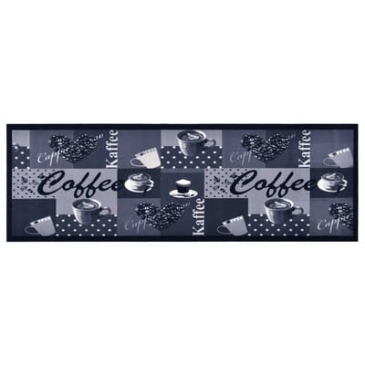 vidaXL - Keukenmat - wasbaar - Coffee - 60x180 - cm - blauw