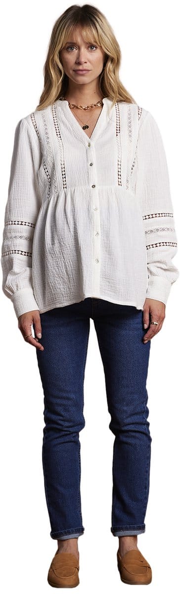 Envie de fraise Zwangerschaps- en borstvoedingsblouse in macramé kant ENVIE DE FRAISE