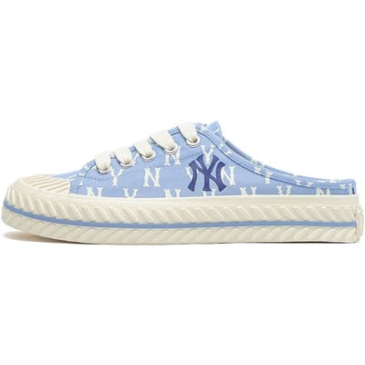 MLB Playball Mule Monogram Canvas Mode Print Halve Pantoffels Duurzaam Lichtgewicht Ademend Lage Top Skate Schoenen Unisex sneaker Blauw 3AMUM212N-50BLL 36.5 white