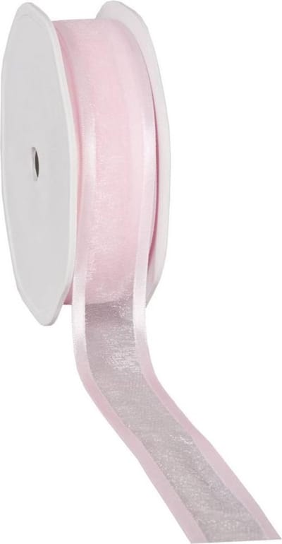 Satin Edge Organzalint Babyroze – 25 mm × 25 m – Organza