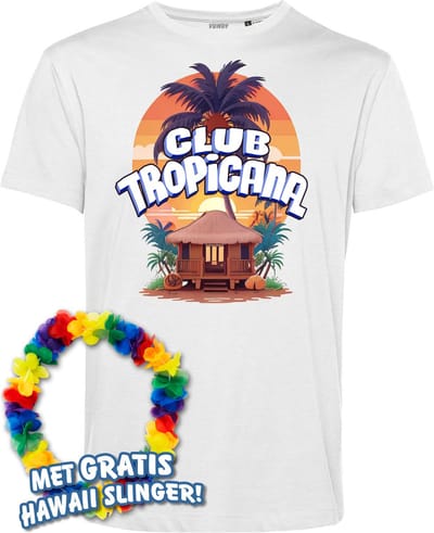 T-shirt Cabana | Toppers in Concert 2024 | Club Tropicana | Hawaii Shirt | Ibiza Kleding | Wit | maat XS