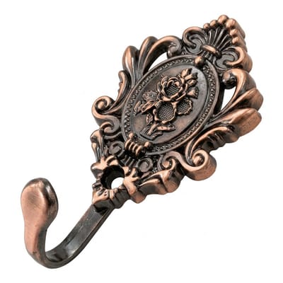 Bronskleurige metalen kapstok haak dames en heren ornament vintage wandhaak bohemian stijl decoratieve jas haak voor badkamer slaapkamer entree met klassieke details en roestwerende afwerking