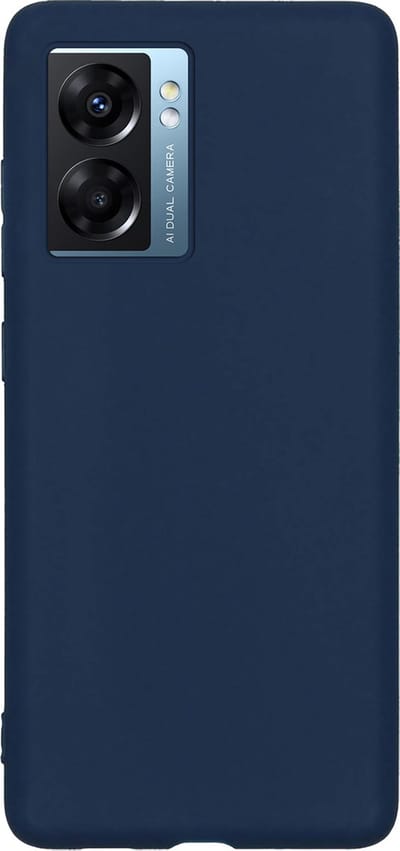 Hoes - Geschikt voor OPPO A77 - Sterk & Shockproof - Hoesje Cover - Siliconen Case - Donkerblauw