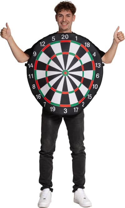 Partychimp Dartbord Verkleedpak Grappig Kostuum Unisex Kostuum Carnavalskleding Carnaval kostuum verkleedkleding Volwassenen - Polyester - Veelkleurig - Unisex - One size