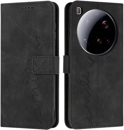 Coverup Hoesje - Geschikt voor Xiaomi 15 Ultra Hoesje - Coverup Smile Book Case - Zwart