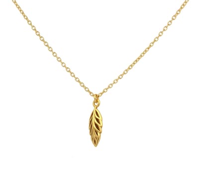 ARLIZI 1984 Ketting blaadje hanger - verguld - 44 cm
