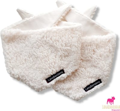 LanaBandana Dogwear | Hondenbandana | Knoopbandana Teddy White maat S