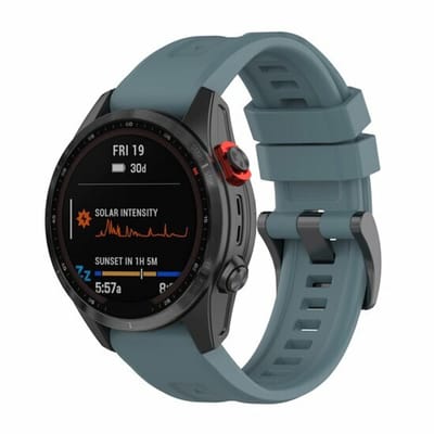 By Qubix - Geschikt voor Garmin bandje - 20mm Quickfit - Siliconen sportbandje - Grijsblauw - Geschikt voor Garmin Fenix 8 - 43mm