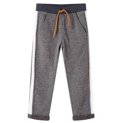 vidaXL Kinderjoggingbroek 104 gemêleerd donkergrijs