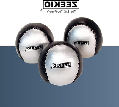 Jongleerballen Set - Circus Ballen - Vaardigheid Trainen - Kunstlederen Afwerking - 3 stuks 56 mm - Zilver
