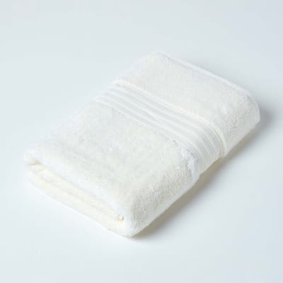 Homescapes Zero Twist crèmekleurige Supima katoenen badhanddoek