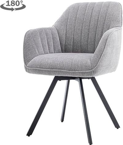 Tower living Bruno swivel armchair - fabric Nature 452 Blue grey