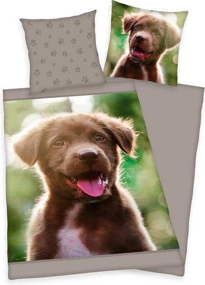 Puppies Dekbedovertrek - Maat. 135/200 cm + 1 sloop - 100% katoen van Animal Lovers