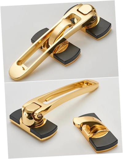 Deurketting - Veiligheidsgrendel Deurslot - Huisbeveiliging - Anti-diefstal Gesp - 15.7x13cm - Goud